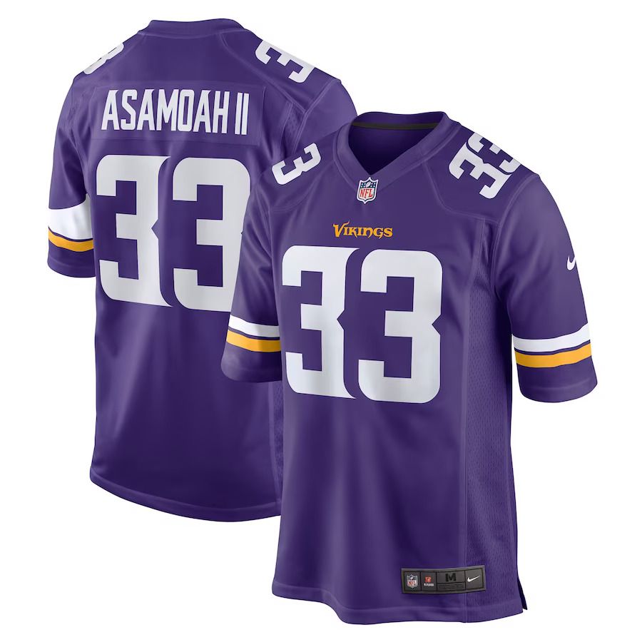 Men Minnesota Vikings 33 Brian Asamoah Nike Purple Player Game NFL Jersey